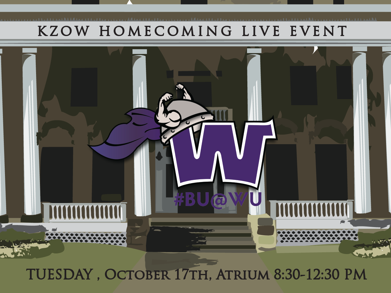 homecoming bu@wu poster description for the event Tuesday